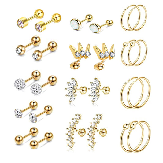 13PCS Women Dainty Cartilage Earrings Puncture Jewelry Set