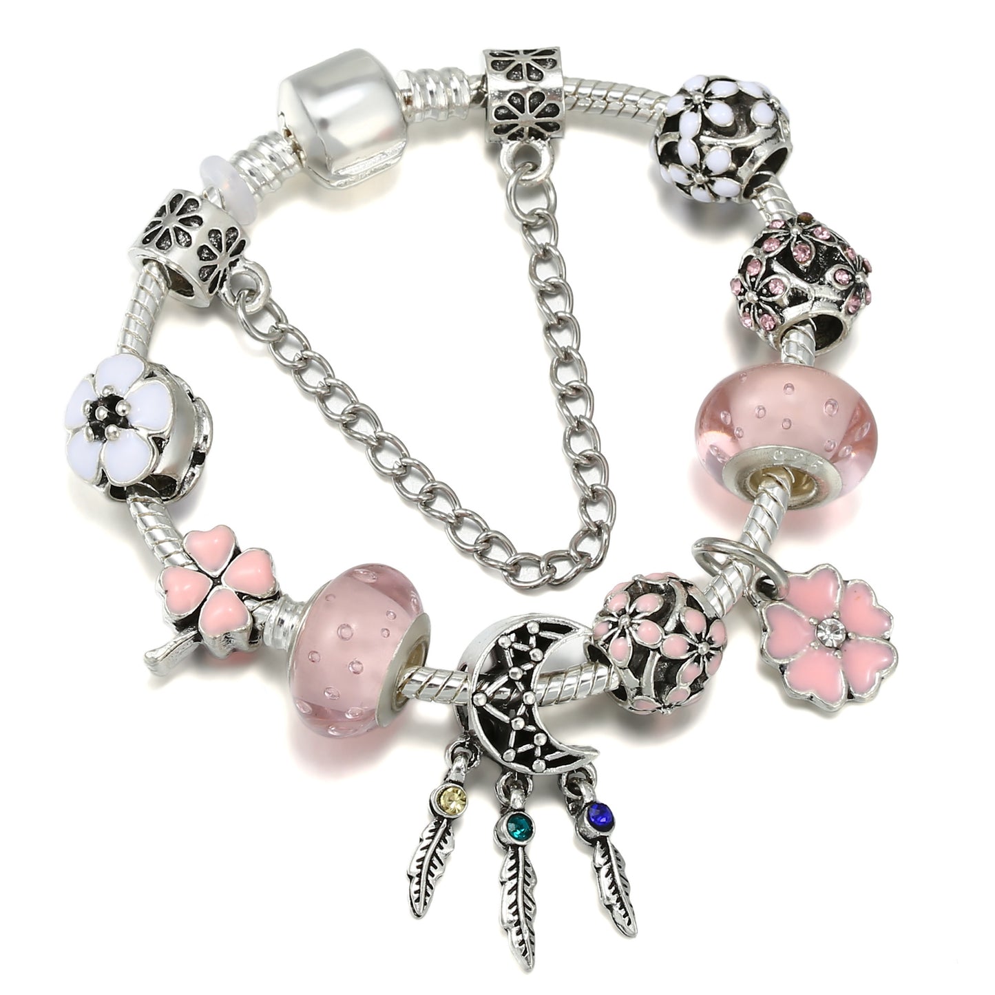 Three spring color ten mile peach blossom popular DIY Jewelry Charm Bracelet