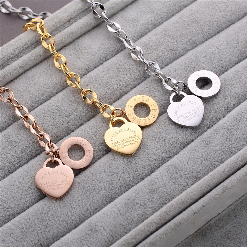 Non-fading O word chain love bracelet