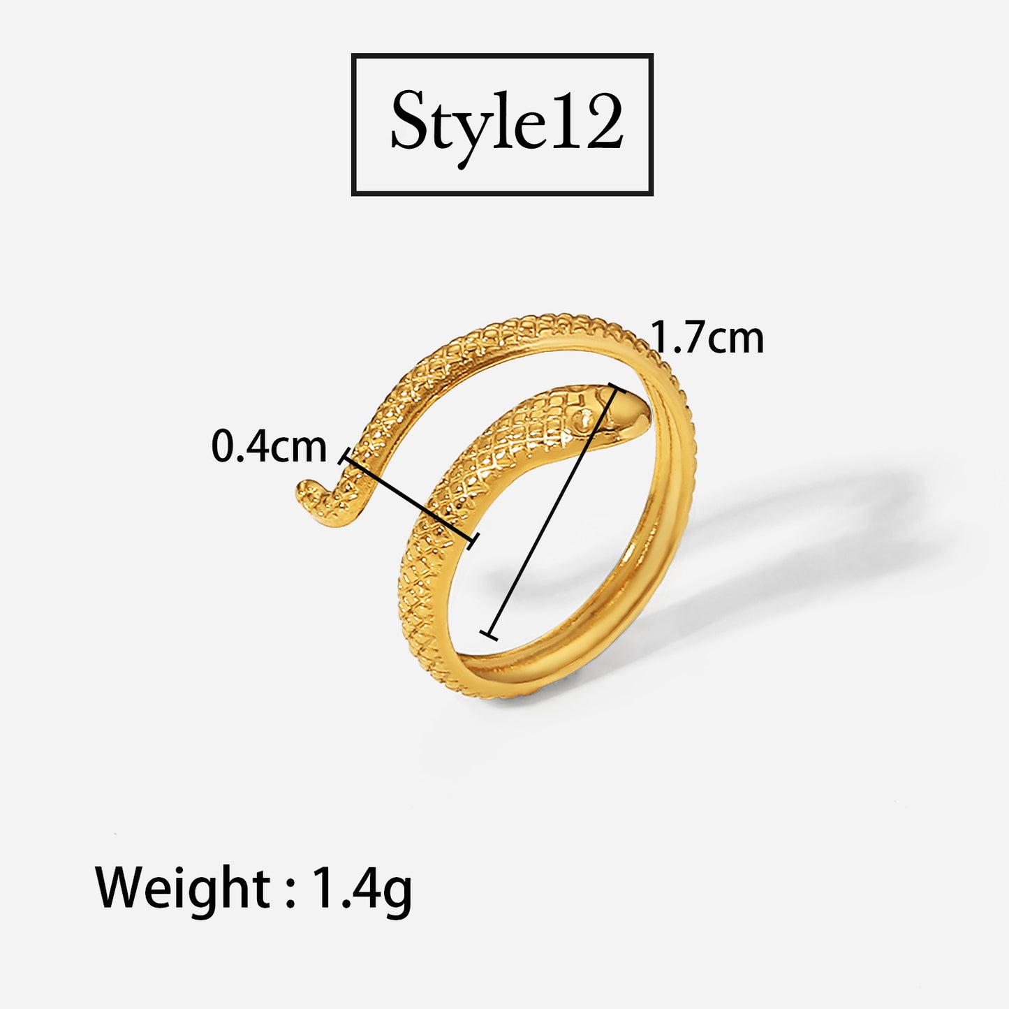 Non-fading French INS style open ring