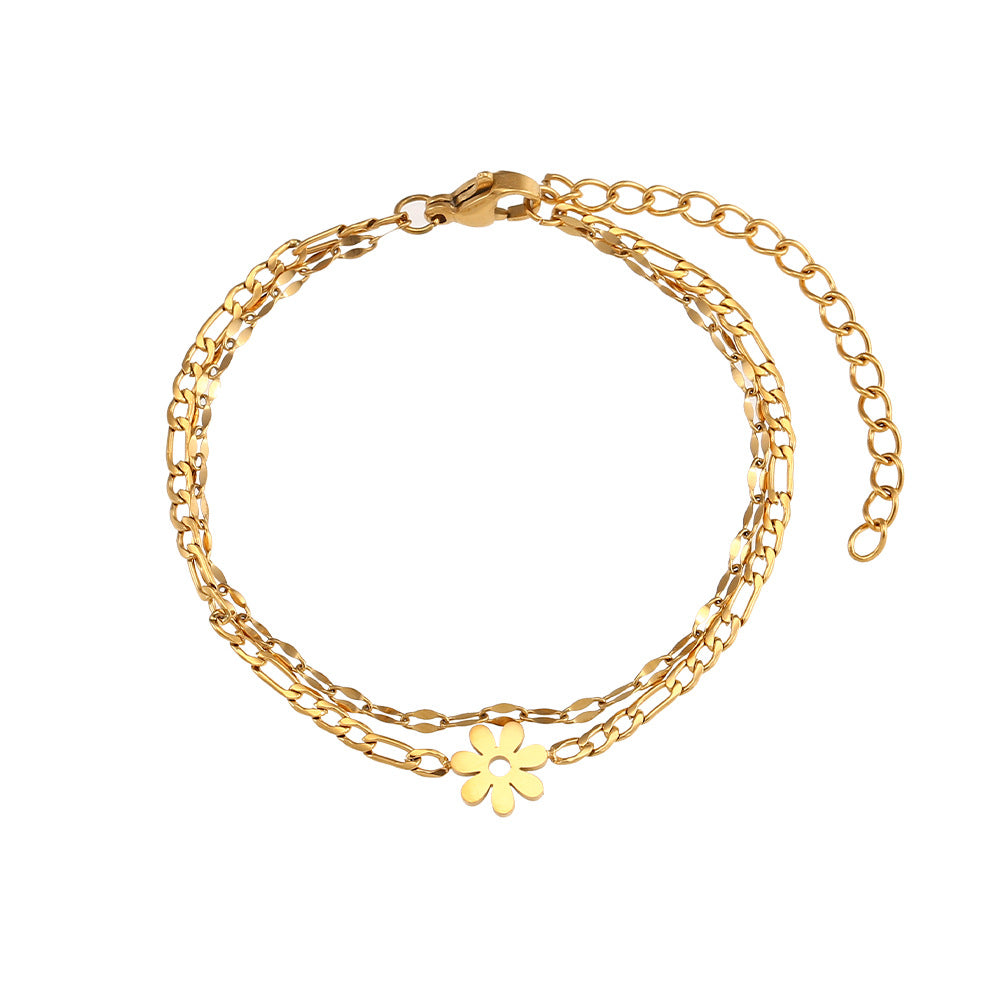 Non-fading ins fashion double layer bracelet