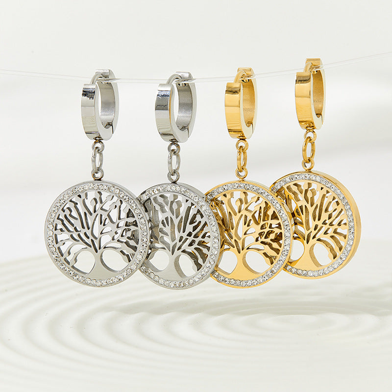 Non-fading tree of life fashion earrings