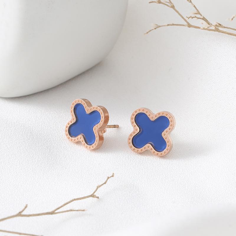 Non-fading four-leaf clover earrings