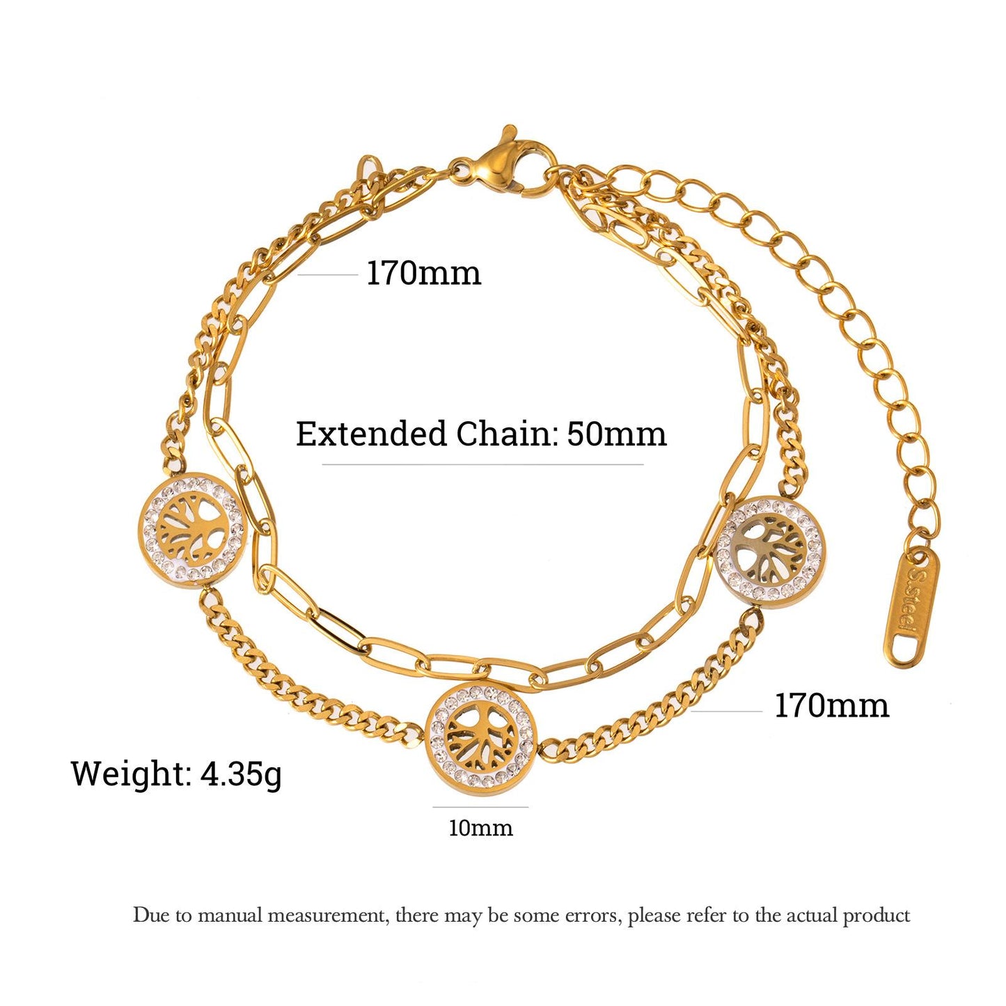 Non-fading Disc Multilayer Bracelet