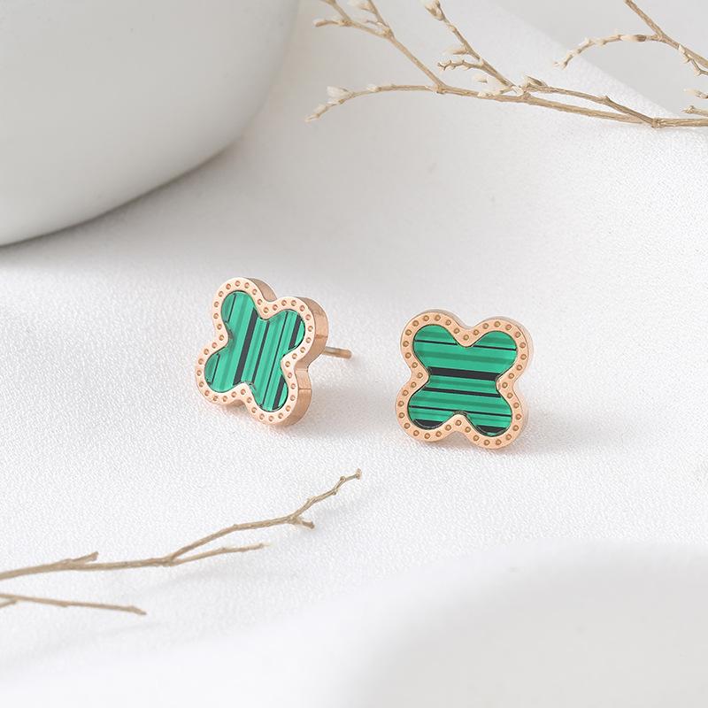 Non-fading four-leaf clover earrings