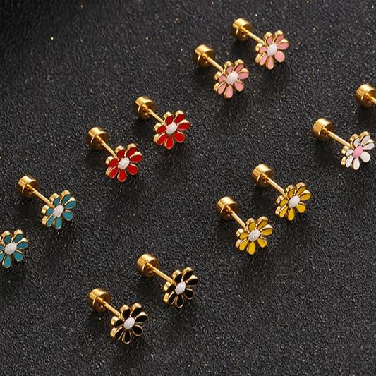 Temperament Girl Fresh Three-dimensional Petal Ear Studs