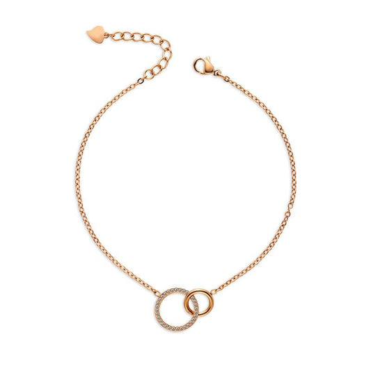 Simple temperament double ring circle bracelet