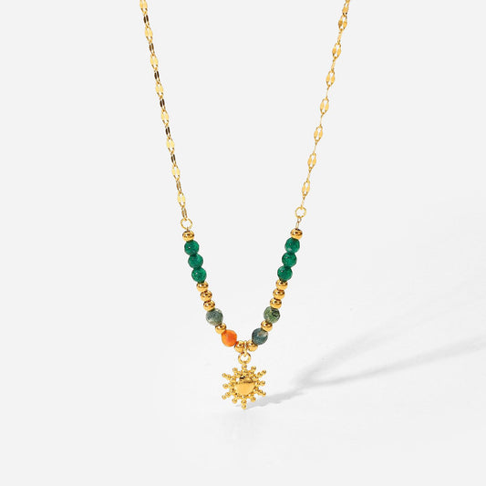 Non-fading French Sun Pendant Necklace