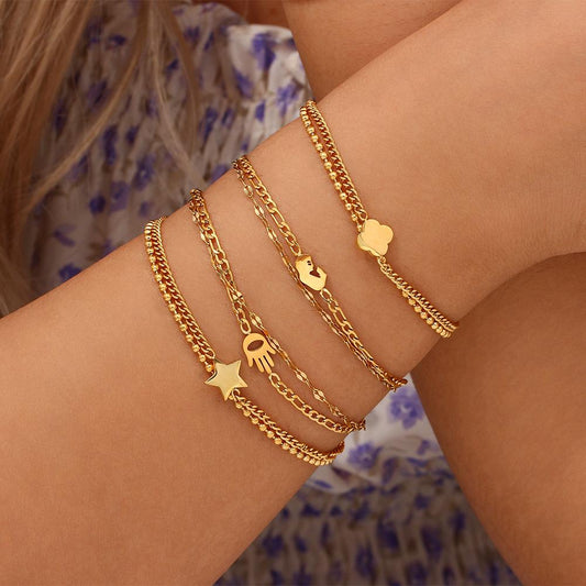 Non-fading ins fashion double layer bracelet