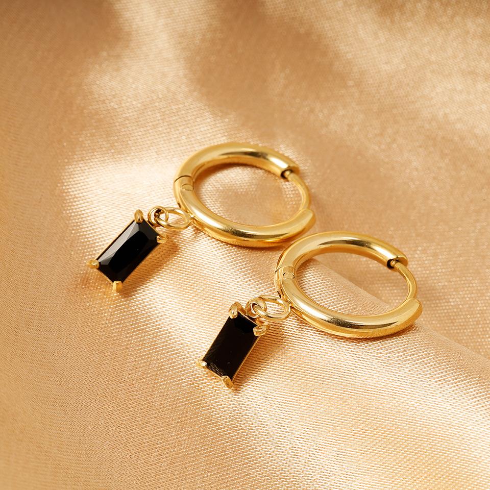 Non-fading Simple retro square earrings stud earrings