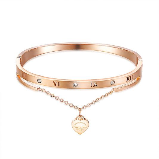 Non-fading Rose Gold Women's Roman Numeral Bracelet