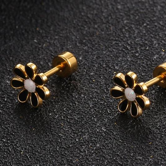 Temperament Girl Fresh Three-dimensional Petal Ear Studs