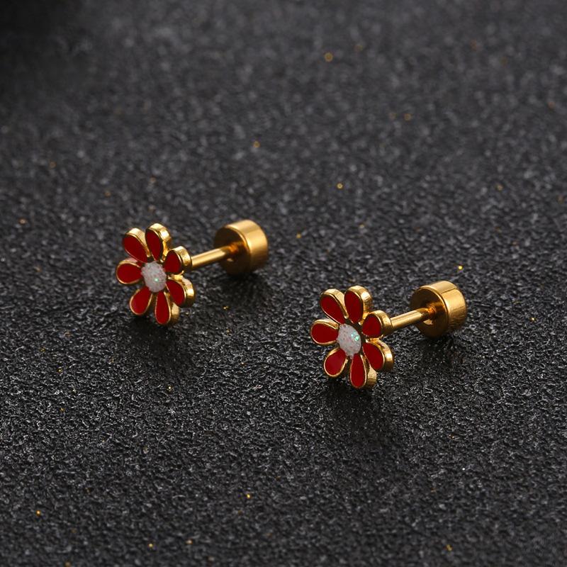 Temperament Girl Fresh Three-dimensional Petal Ear Studs