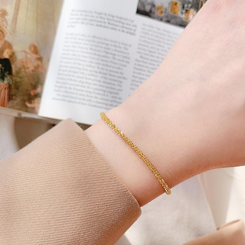 18K Gold Plated Minimalist Gypsophila Titanium Steel Bracelet