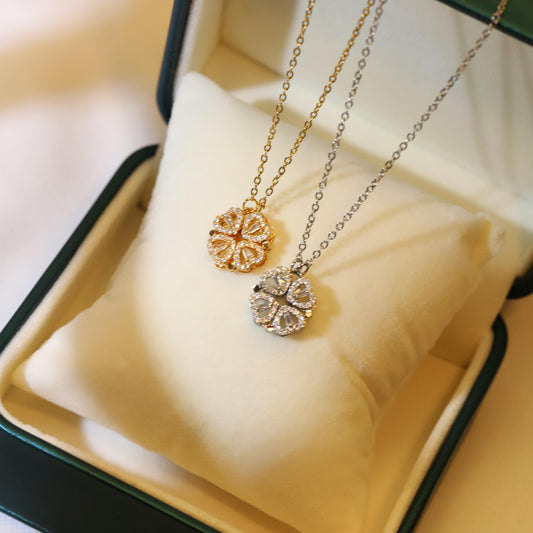 Non-fading Heart Shaped Clover Necklace