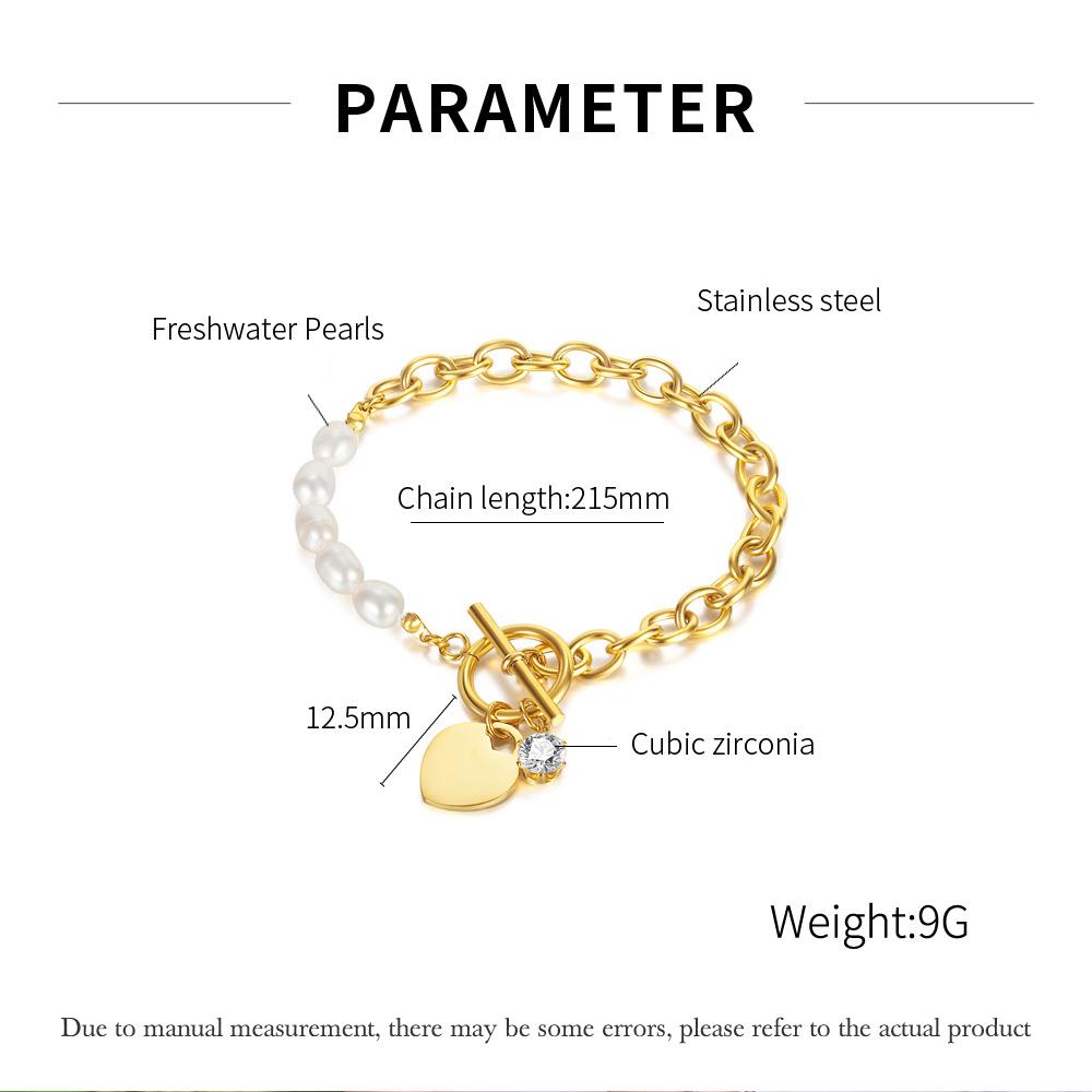 Non-fading women's freshwater pearl OT buckle bracelet