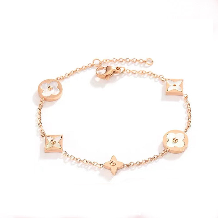 Non-fading flower double layer bracelet