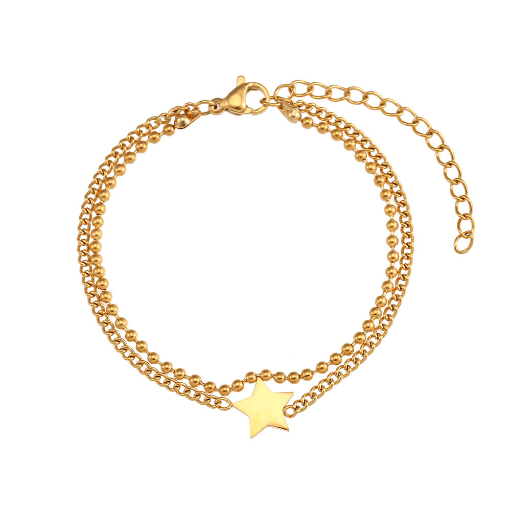 Non-fading ins fashion double layer bracelet